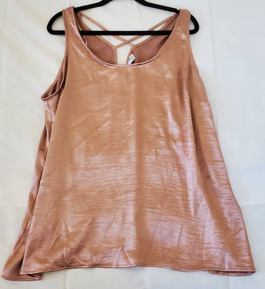 Boutique Cross Back Camisole - Rose Gold 2XL NWT
