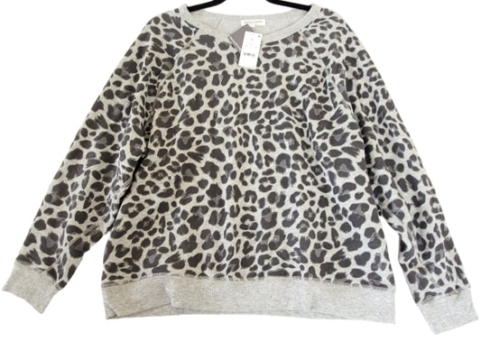 Grayson Threads Womens Long Sleeve Leopard Print Sweatshirt 2XL NWT